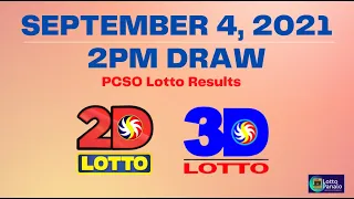 WATCH: PCSO 2 PM Lotto Draw, September 4, 2021