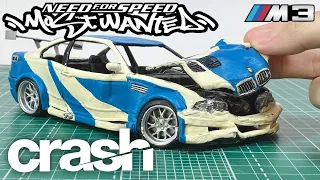 Crash test of BMW from NFS Made of Plasticine Clay, DIY