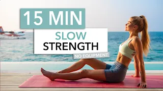 15 MIN SLOW STRENGTH, Full Body - on the floor, no standing up, low impact I Pamela Reif