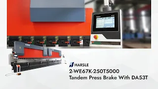 HARSLE 2-WE67K-250T5000 Tandem Press Brake With DA53T (X+R CNC Backgauge and Servo Pump Unit)