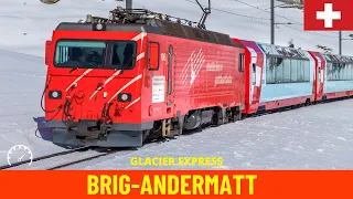 Cab Ride Glacier Express Brig-Andermatt(Matterhorn-Gotthard-Bahn, Switzerland)train driver's view 4K