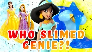 Jasmine Plays the Don't Wake Daddy Game to Find out Who Slimed Genie! W/ Rapunzel & Belle