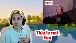 xQc Reacts to Tfue New Minecraft record !!