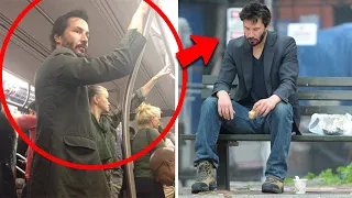 Actorul Milionar merge cu metroul și mănâncă cu Boschetarii pe bancă! Dă bani celor care au nevoie