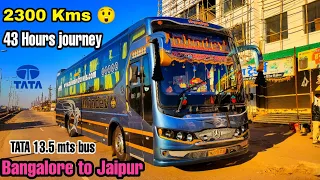 INDIA'S LONGEST BUS ROUTE | Bangalore to Jaipur | Mahadev Travels' TATA BS6 13.5 Mts Bus | 2300 Kms😮