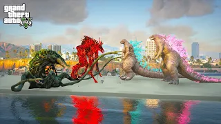 Godzilla 2024 and Godzilla Minus one vs Biollante and Cleric Muto - GTA 5 Mods