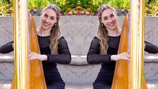 Harpist Plays The Swan by Saint Saenz - Bride Entrance - Adamson House Malibu