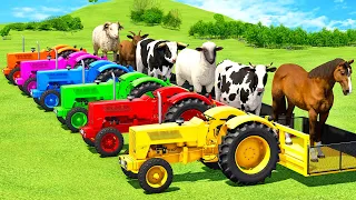 TRANSPORT COW & HORSE & SHEEP & BULL & GOAT WITH HANOMAG TRACTORS - Farming Simulator 22