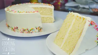 The Best Moist Vanilla Cake With Easy Butter Cream | เค้กวานิลลา  พร้อมสูตรบัตเตอร์ครีม
