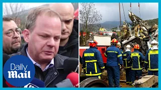 Greece train crash: Minister chokes up speaking about fatal collision