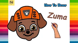How to draw Paw Patrol-Zuma easy step by step | No.9 ARTS