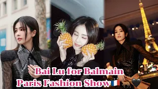 Badness Lulu🤩 Bai Lu at Balmain fashion show in Paris 27sep2023