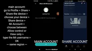 How to share Mi Home Security Camera to another Mi Home account