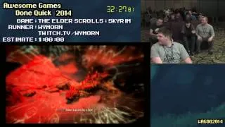 Elder Scrolls V: Skyrim :: Live SPEED RUN (0:57:26) by Wymorn #AGDQ 2014