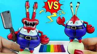 MISTER CRABS and the scary KRABS.EXE from the cartoon SPONGE BOB. We sculpt figures from plasticine