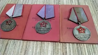 Три медали СССР "За трудовую доблесть". СССР медали за трудовые заслуги.