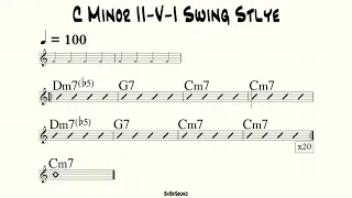 C Minor II-V-I (2-5-1) Swing Style Backing Track (BPM 100)