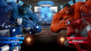 Blue Hulk & Blue Iron Man VS Red Hulk & Red Spider Man - Marvel vs Capcom Infinite