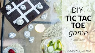 Backyard Patio Ideas // DIY Tic Tac Toe game with Stones and Reclaimed Wood Board