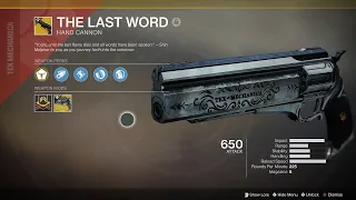 Destiny 2: Black Armory -  The Last Word RETURNS! (Quest End Mission + PvP Gameplay)