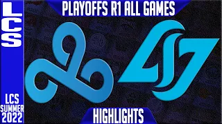 C9 vs CLG Highlights ALL GAMES LCS Playoffs Summer 2022 Round 1 Upper Cloud9 vs Counter Logic Gaming