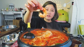 SHRIMP SHRIMP SHRIMP WEEK!! Spicy Shrimp Stew Cooking/Mukbang | Shrimp Edition 1/3