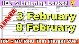 3 February, 8 February 2024 IELTS Listening Test with Answers | IELTS Listening Test 2024 | IDP + BC