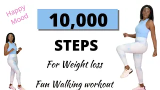 10000 STEPS CHALLENGE AT HOME 🔥 | |1 hour fun walking workout for weight loss | knee friendly