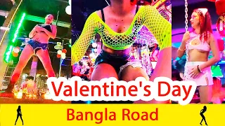 Bangla Road on Valentine's Day 2024. Phuket -  Thailand - walking street