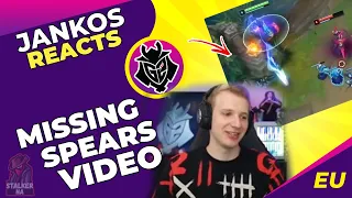 G2 Jankos Reacts To Jankos Missing Nidalee Spears Video 🤣 (FUNNY)