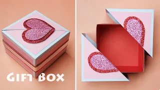 How To Make A Paper Gift Box with Lid | DIY Gift Box Ideas | Diagonal Gift Box Making At Home | #289