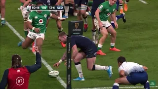 Stuart Hogg mistake against Ireland 2020 Six Nations