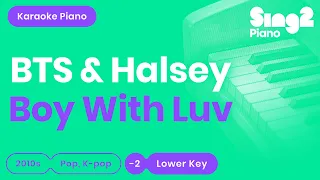 BTS, Halsey - Boy With Luv (Lower Key) Piano Karaoke