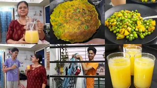 बच्चे grocery लाएंगे तो pasand Breakfast & Dinner🌼 Aloo Matar🌼 Methi Thalipeeth🌼 Mosambi juice