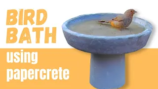 DIY Bird Bath Using Papercrete, Lightweight Concrete Mixture, DIY Cement Bird Bath