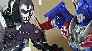 Transformers Age of Extinction Stop Motion: Optimus Prime and Bumblebee VS Lockdown-The Final Battle