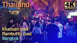 🇹🇭 2022 Khaosan road, Rambuttri road, Bangkok | walking street | Thailand night life