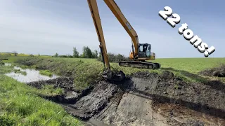 Beaver dam removal || Excavator destroys it.