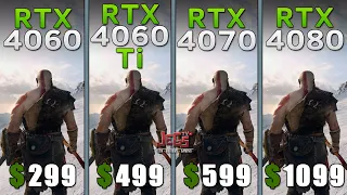 RTX 4060 vs RTX 4060 Ti vs RTX 4070 vs RTX 4080 | R7 7800X3D | Tested in 15 games