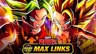 200% LEADER SKILL BUFF! LEVEL 10 LINKS 100% RAINBOW STAR LR KALE & CAULIFLA! (DBZ: Dokkan Battle)