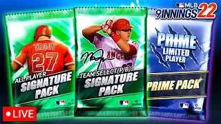 🔴LIVE | TEAM SELECT SIG, SIGNATURE & PRIME PACK OPENING! - MLB 9 Innings 22
