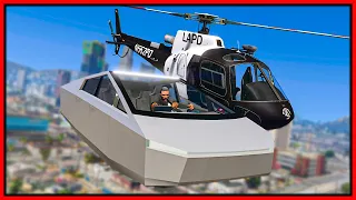 GTA 5 Roleplay - FLYING TESLA CYBERTRUCK TROLLS COPS | RedlineRP