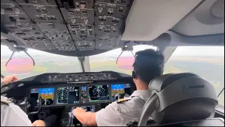 Cockpit view Boeing 787 Dreamliner landing at İstanbul Airport