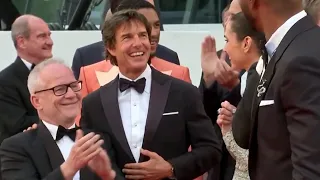 Tom Cruise gets teary-eyed as he receives a surprise Palme d'Or Top Gun Maverick  Cannes 2022