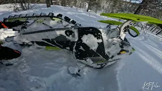 Snowmobile - Northern Sweden stuck and fails 2023