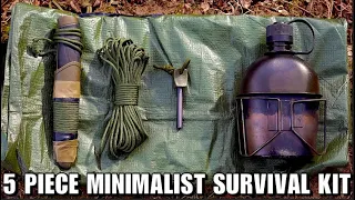 5 Piece Minimalist Military Survival Kit Bushcraft Skills!