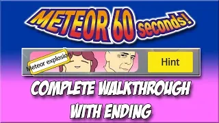 Meteor 60 Seconds!! - Meteor Explosion - Complete Walkthrough with Ending