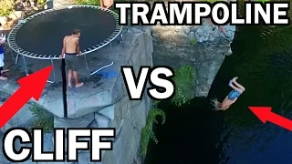 TRAMPOLINE VS CLIFF!!! *Do Not Attempt* | JOOGSQUAD PPJT