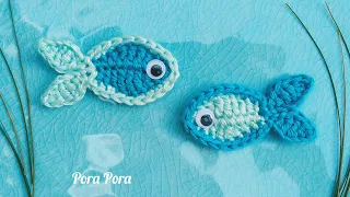 Crochet Fish Applique I Crochet Nautical I Crochet Sea Animal Applique