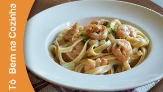 FETTUCCINE ALFREDO COM CAMARÃO - Receita de macarrão com molho alfredo (Episódio #232)